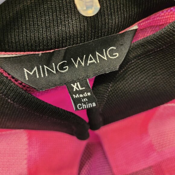 Ming Wang Plaid Grommet Open Cardigan Jacket - Picture 6 of 7